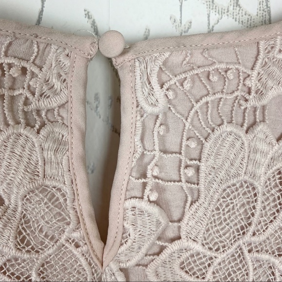 PHILOSOPHY Blush Pink Lace Crochet Overlay Blouse XXL - Picture 8 of 11